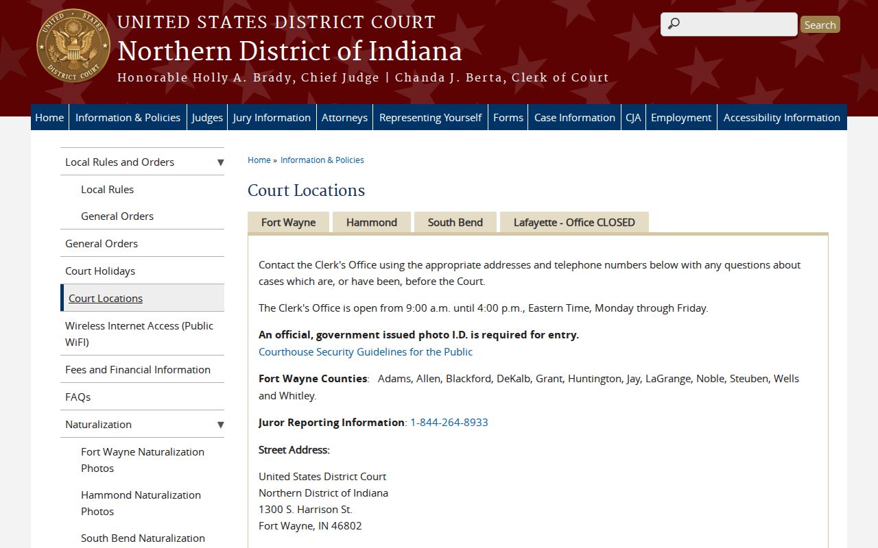 Columbia City court docket federal court location source